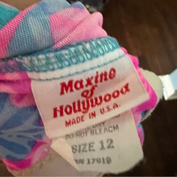 Maxine of Hollywood Vintage Playsuit Pink and Teal Blue - Picture 8 of 8